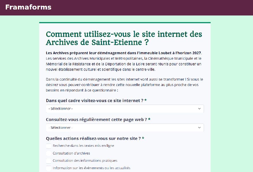 Lien vers le sondage