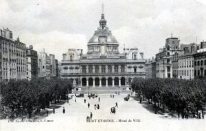 Carte postale de l'Hôtel de ville de Saint-Étienne en 1911