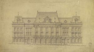 Projet d'élévation du Palais des cours publics (Bourse du travail) par Léon Lamaizière, 1901, 1 FI BOURSE DU TRAVAIL 228