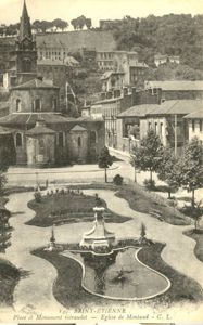 2 FI ICONO 1528 - Place et monument Girodet, l'église de Montaud (1907).